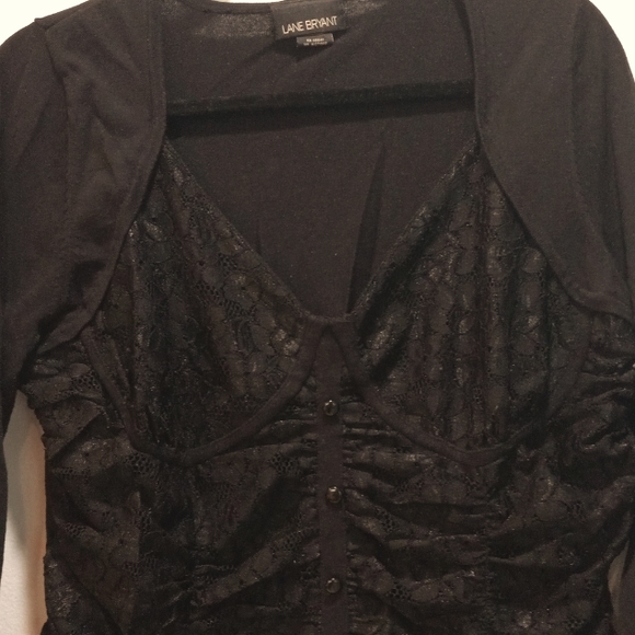 Black lace front sweater - Picture 3 of 6